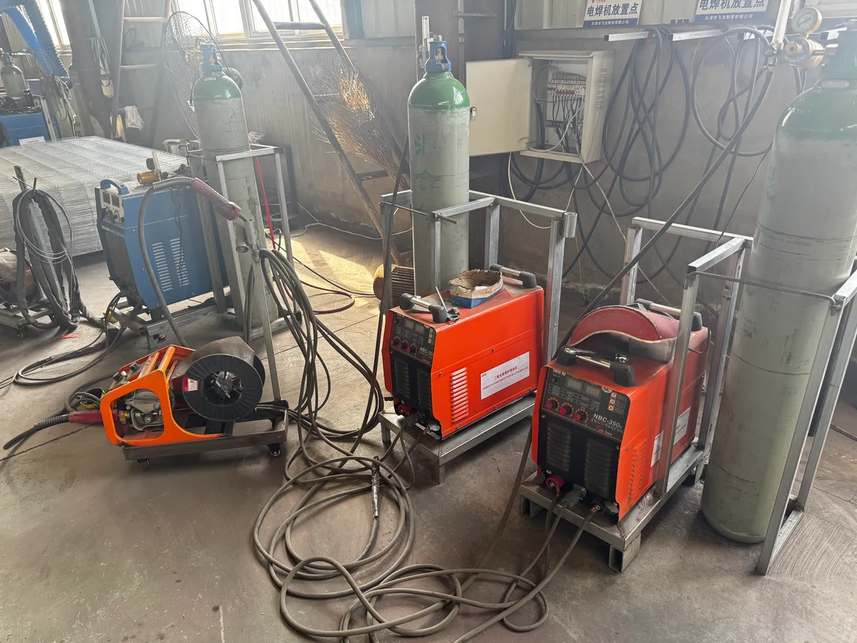 Welding equipment used for custom fence frames and gates